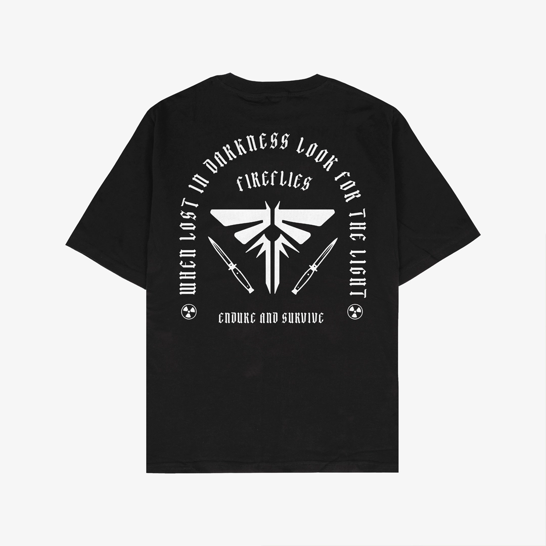 T-shirt para fãs The Last of Us – Fireflies Preto T-shirt para fãs The Last of Us – Fireflies Preto