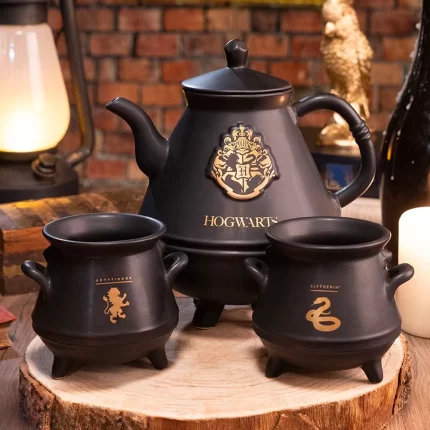 Harry Potter - Conjunto de Chá Hogwarts Bule com 2 Caldeirões