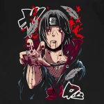 T-shirt para fãs Naruto - Itachi Touching - Image 3
