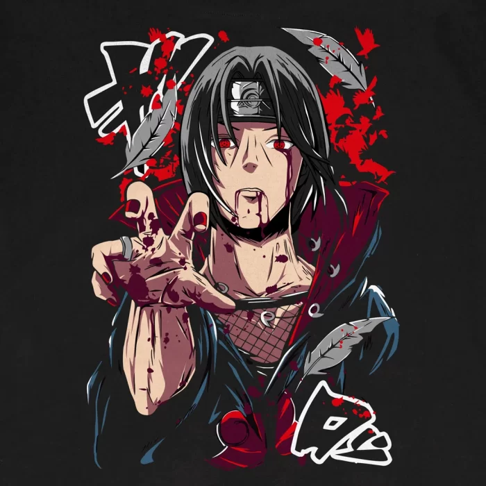 T-shirt para fãs Naruto - Itachi Touching - Image 3