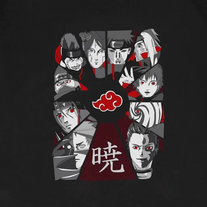 T-shirt para fãs Naruto – Akatsuki Crew-2