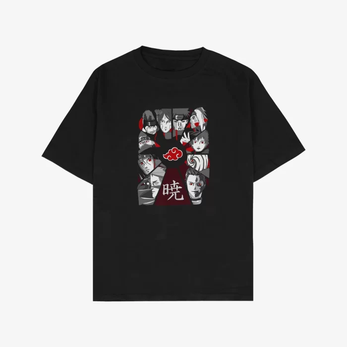 T-shirt para fãs Naruto – Akatsuki Crew