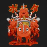 T-shirt para fãs Chainsaw Man - Pochita Bowl - Image 2