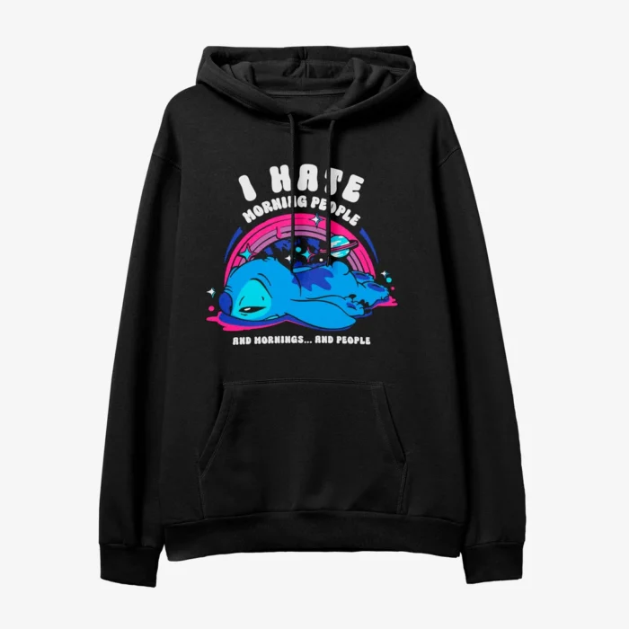 Sweatshirt para fãs de Disney Lilo e Stitch - I Hate Morning People and mornings and people