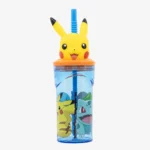 Pokemon - Garrafa Pikachu C/tampa 3D e Palinha