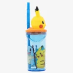 Pokemon - Garrafa Pikachu C/tampa 3D e Palinha