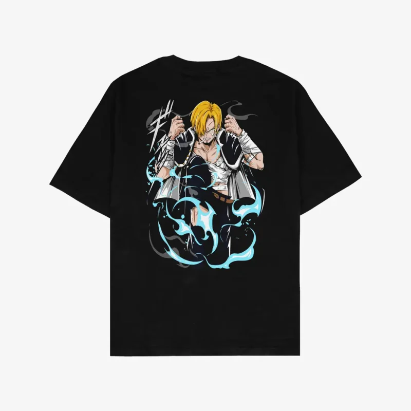 T-shirt para fãs One Piece – Sanji Blue Stomping